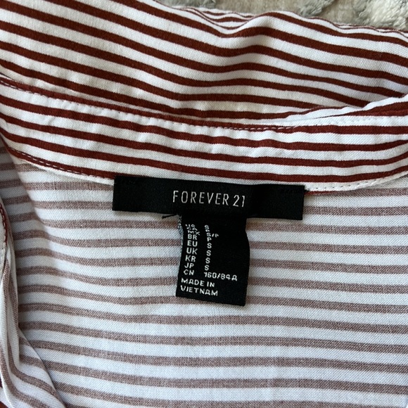 Forever 21 Stripped Button up Blouse - Picture 2 of 2